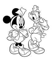 coloriage minnie et daisy en promenade